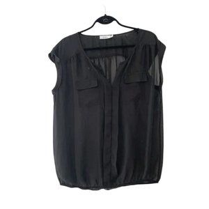 Ricki's Women's Black Tank Top | See Through XL | Sheer Overlay